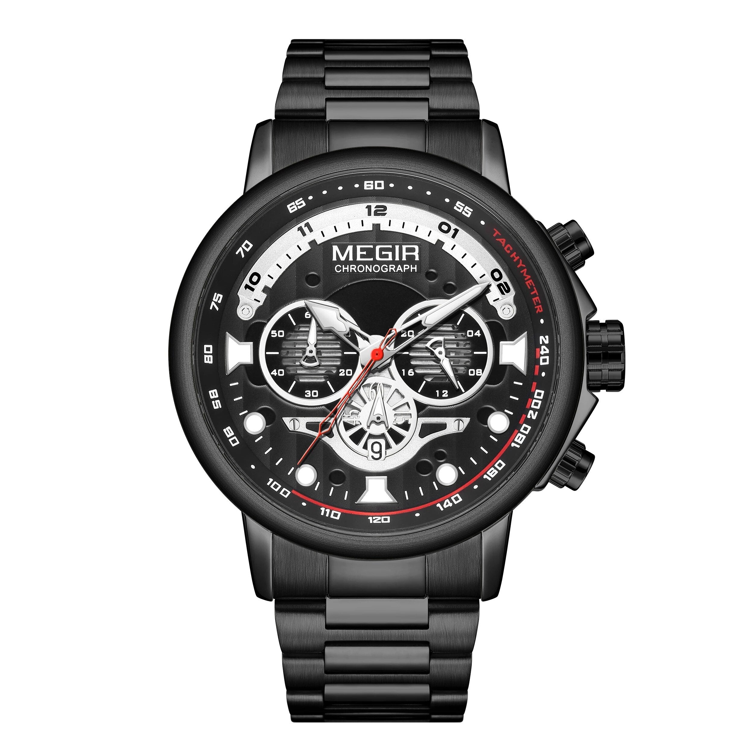 MEGIR Luxury Men Watches Stainless Steel Quartz Wristwatches Fashion Men Business Watch Clock Male Chronograph Relogio Masculino 2223