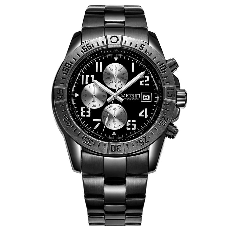MEGIR Men's Business Quartz Watches Top Luxury Brand Casual Wristwatch Waterproof Date Clock Stainless Steel Man Chronograph 2030