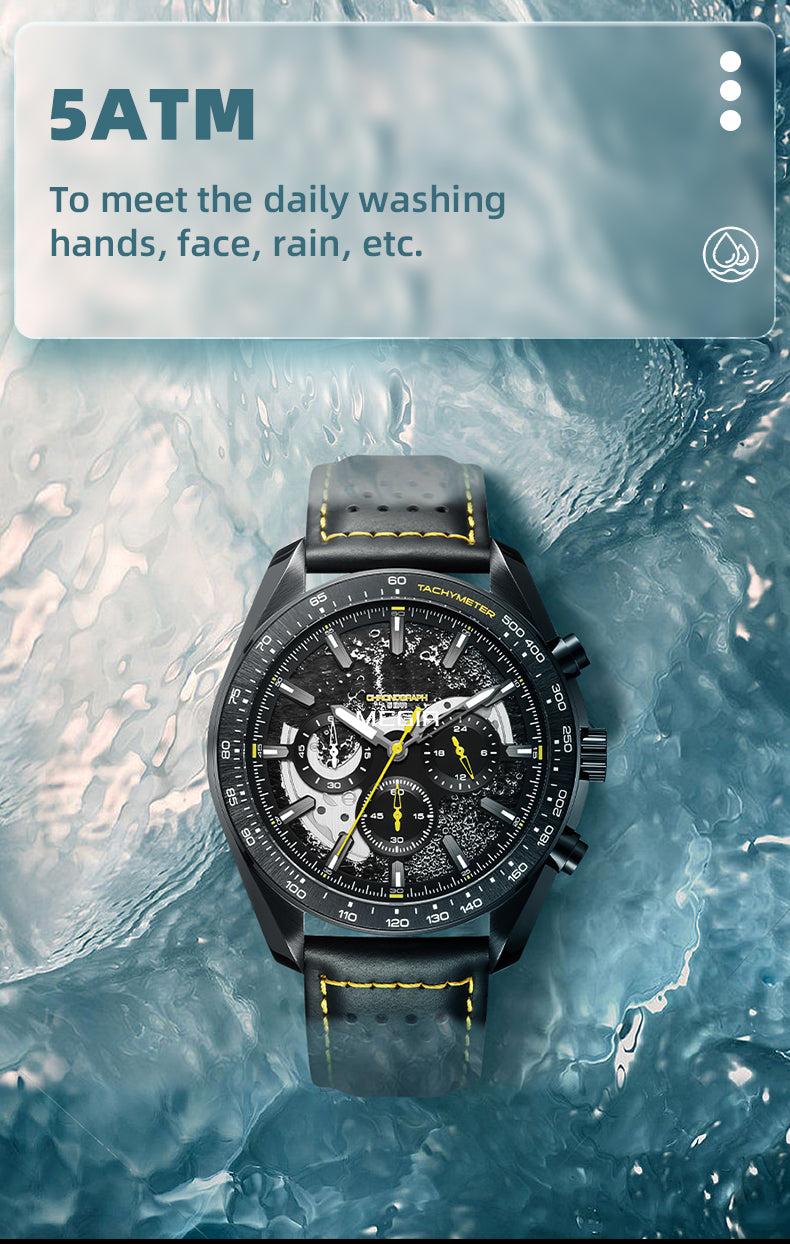 MEGIR Luxury Men's Business Casual Watches Leather Waterproof Quartz Chronograph Male Clock Wristwatch Relogio Masculino 8408