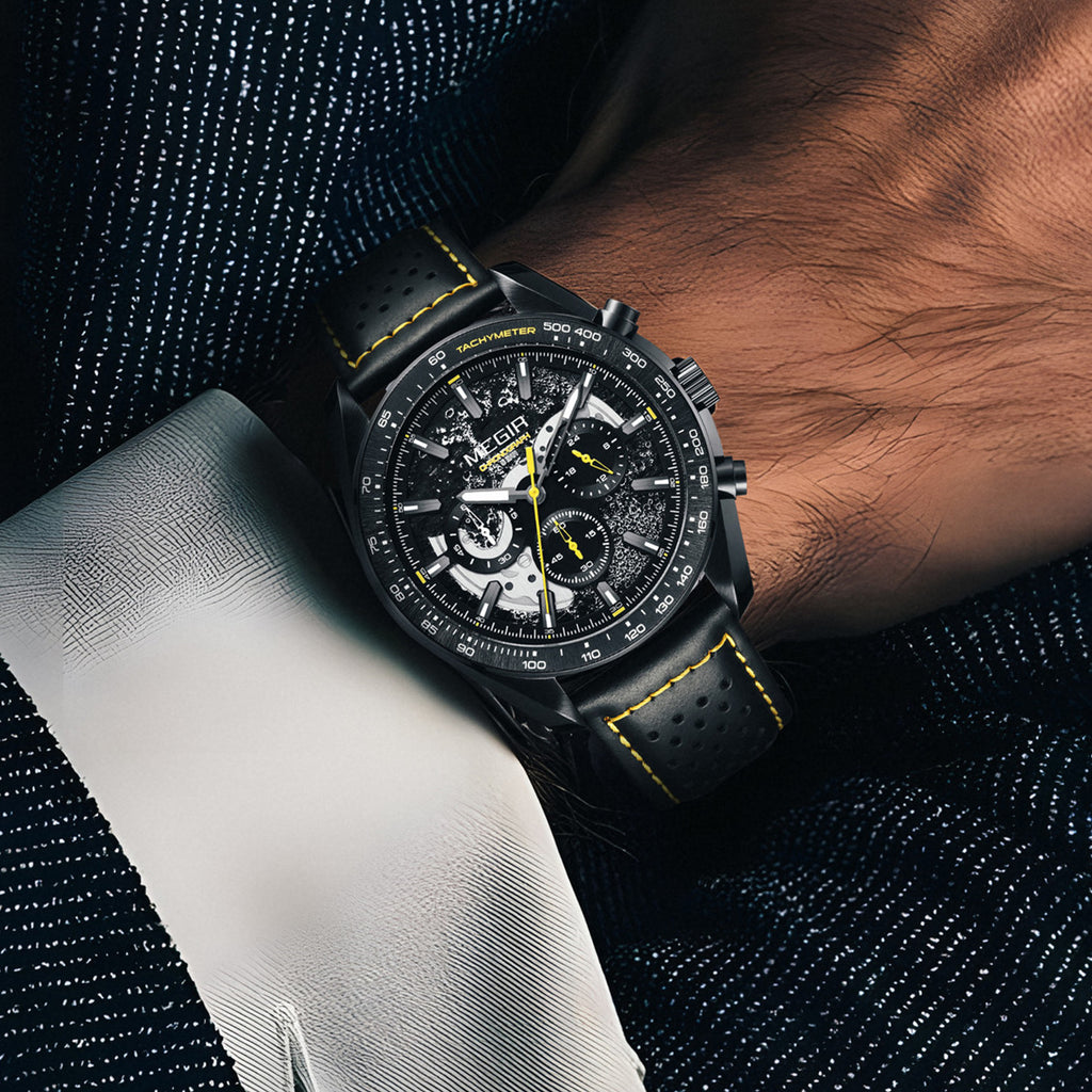 MEGIR Luxury Men's Business Casual Watches Leather Waterproof Quartz Chronograph Male Clock Wristwatch Relogio Masculino 8408