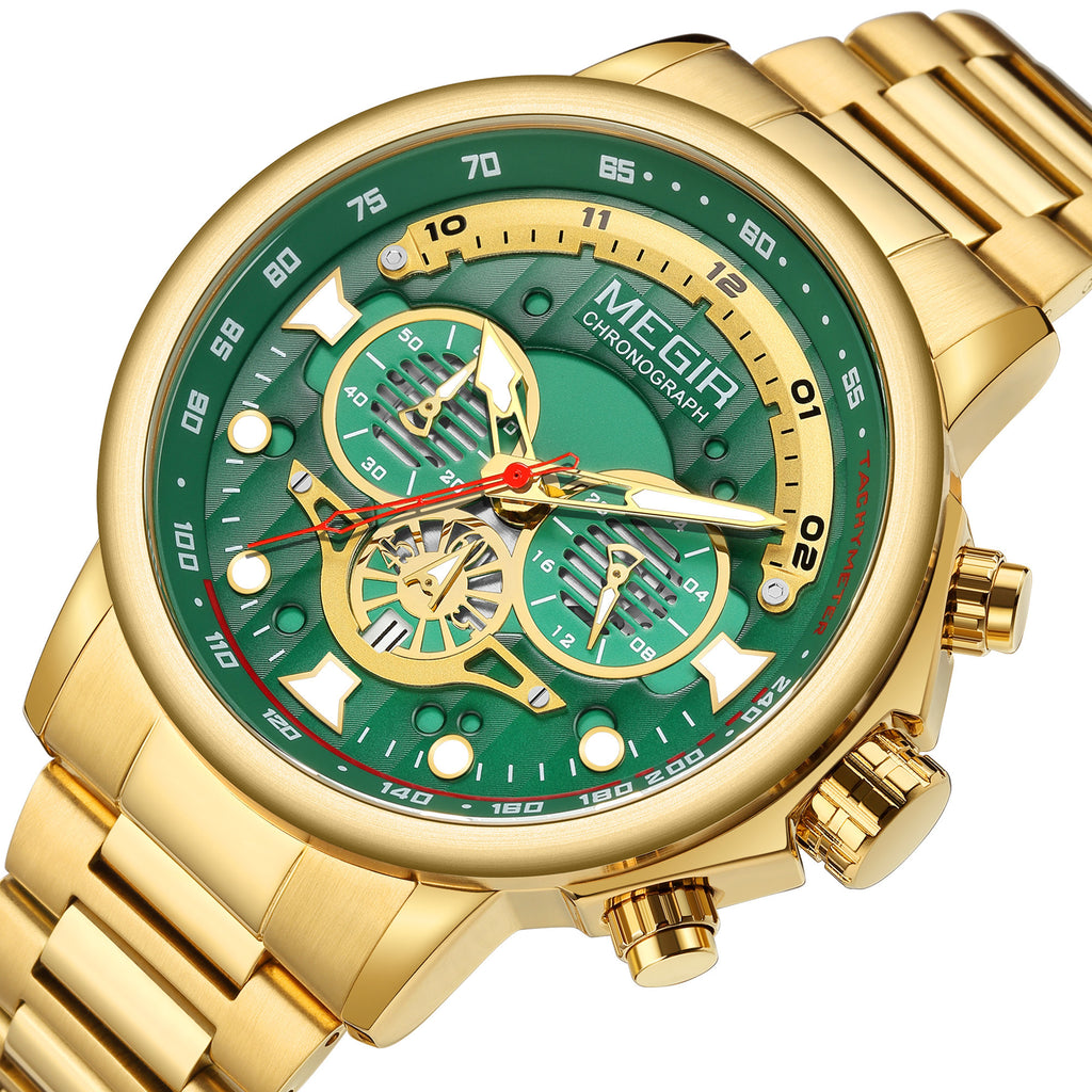 MEGIR Luxury Men Watches Stainless Steel Quartz Wristwatches Fashion Men Business Watch Clock Male Chronograph Relogio Masculino 2223
