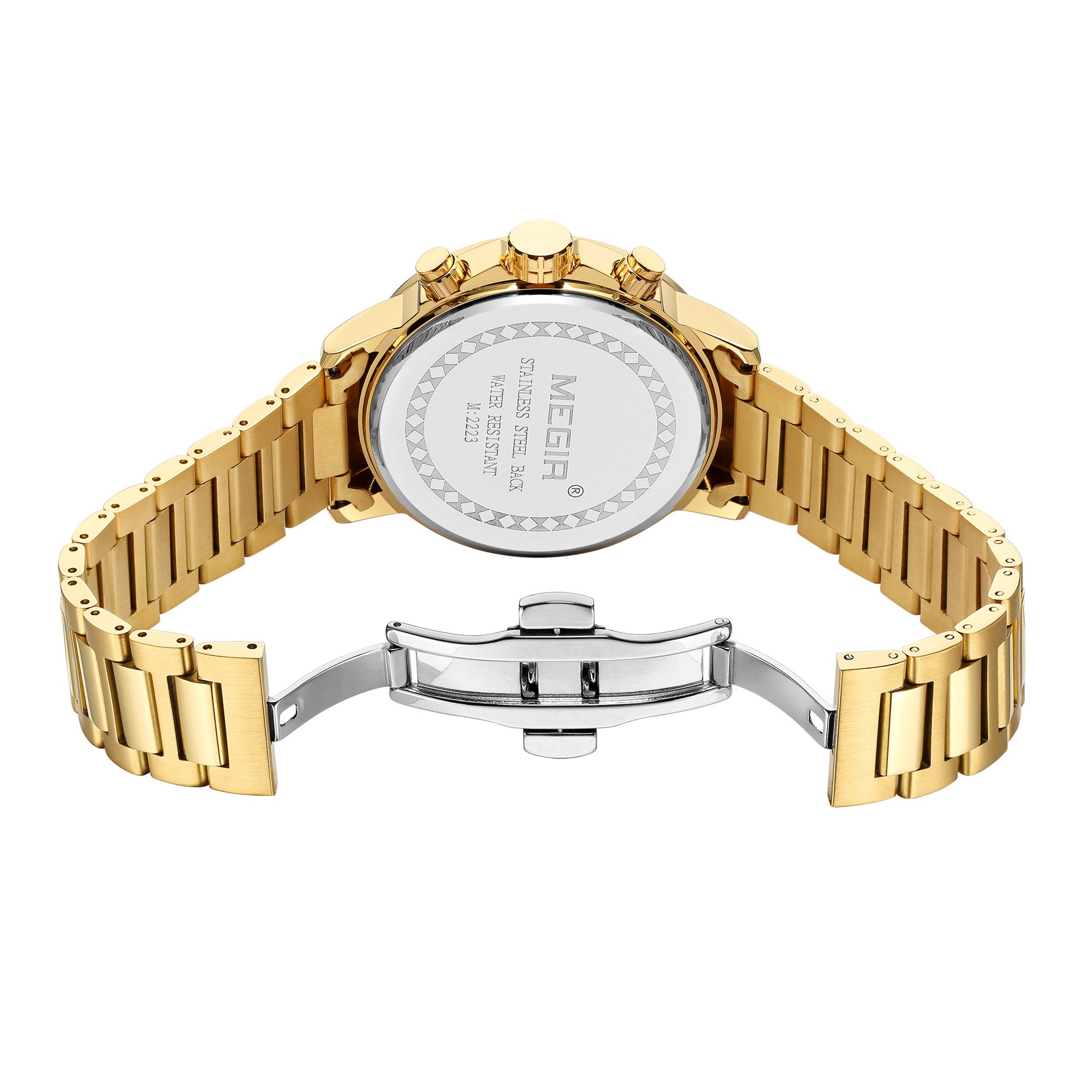 MEGIR Luxury Men Watches Stainless Steel Quartz Wristwatches Fashion Men Business Watch Clock Male Chronograph Relogio Masculino 2223
