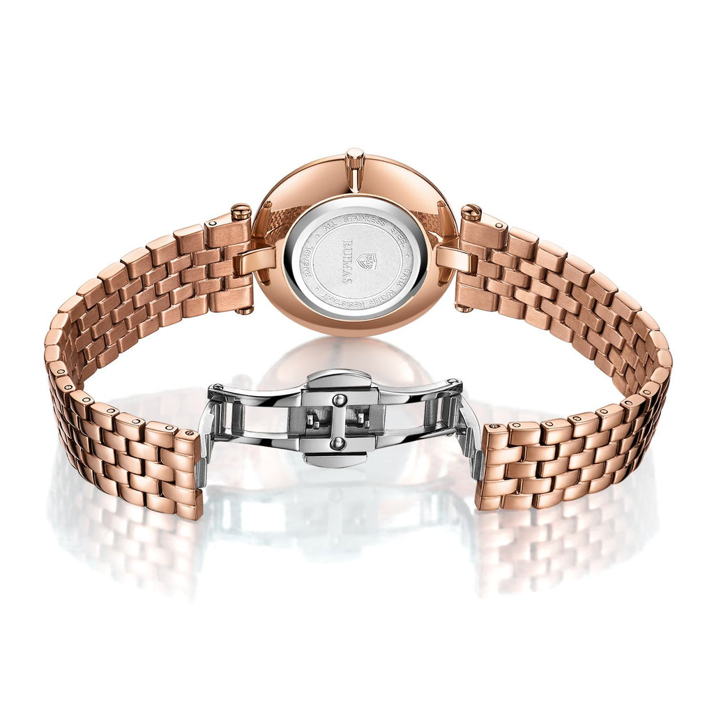 RUIMAS Ladies Wrist Watch Stainless Steel Luxury Quartz Women Watches Waterproof Female Dress Clock Bracelet reloj mujer 6749