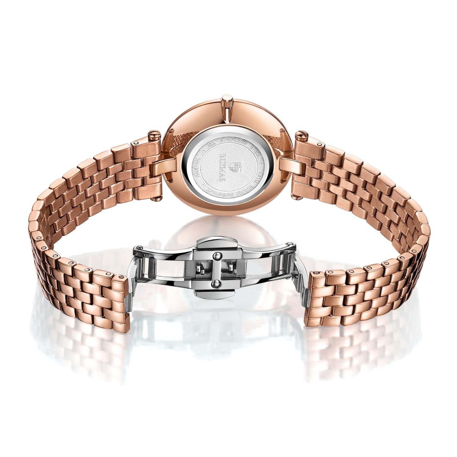 RUIMAS Ladies Wrist Watch Stainless Steel Luxury Quartz Women Watches Waterproof Female Dress Clock Bracelet reloj mujer 6749