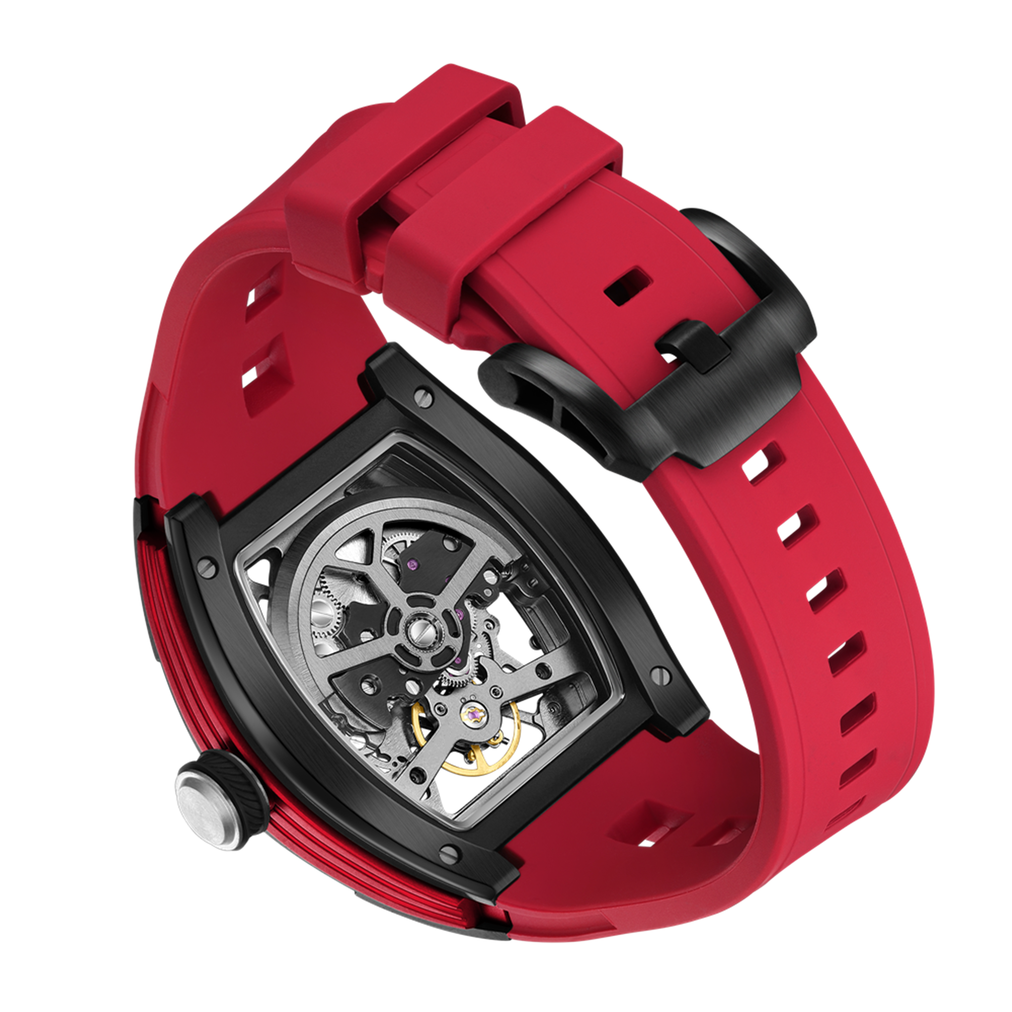 MEGIR Men's Mechanical Watch Fashion Hollow Out Automatic Movement Sport Wristwatches Waterproof Silicone Strap Watches 9198-3