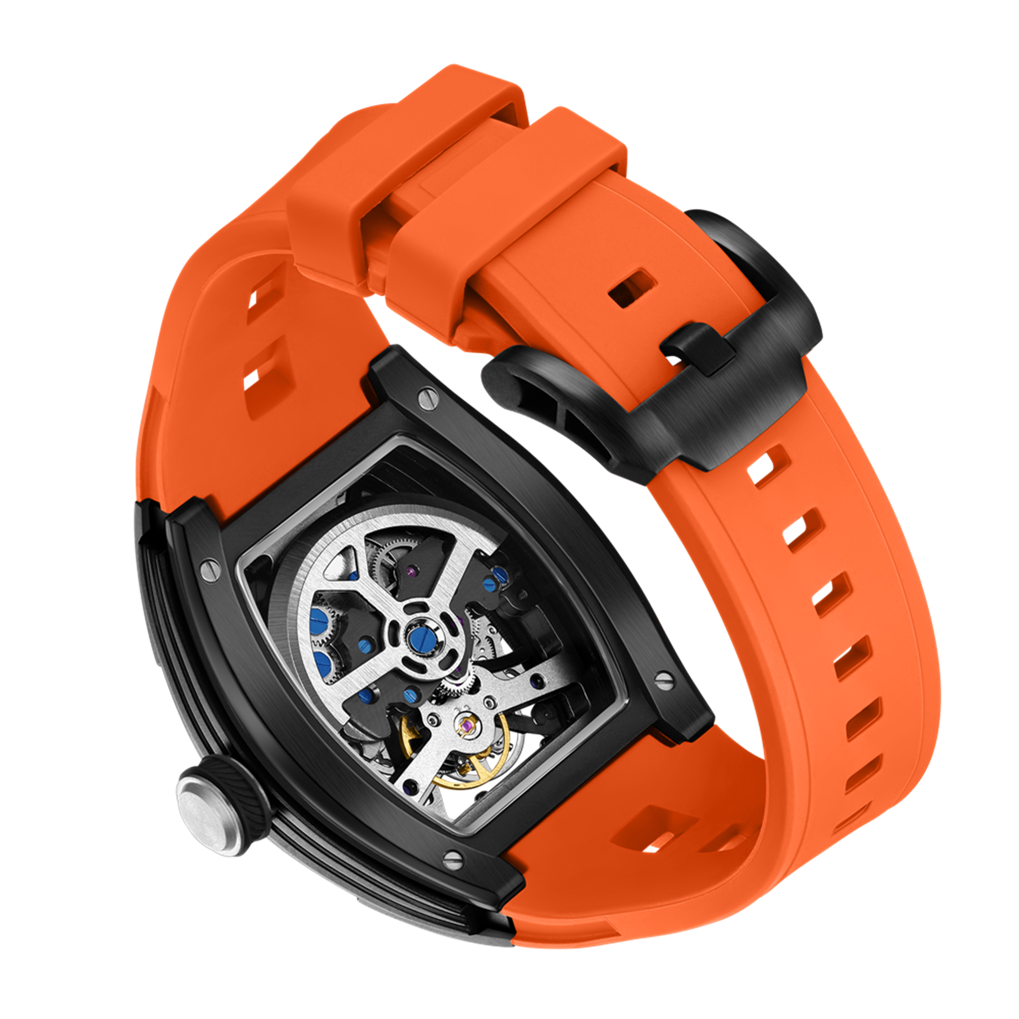 MEGIR Men's Sports Watch Fashion Automatic Mechanical Movement Watches Skeleton Luminous Waterproof Business Wristwatches 9198-4