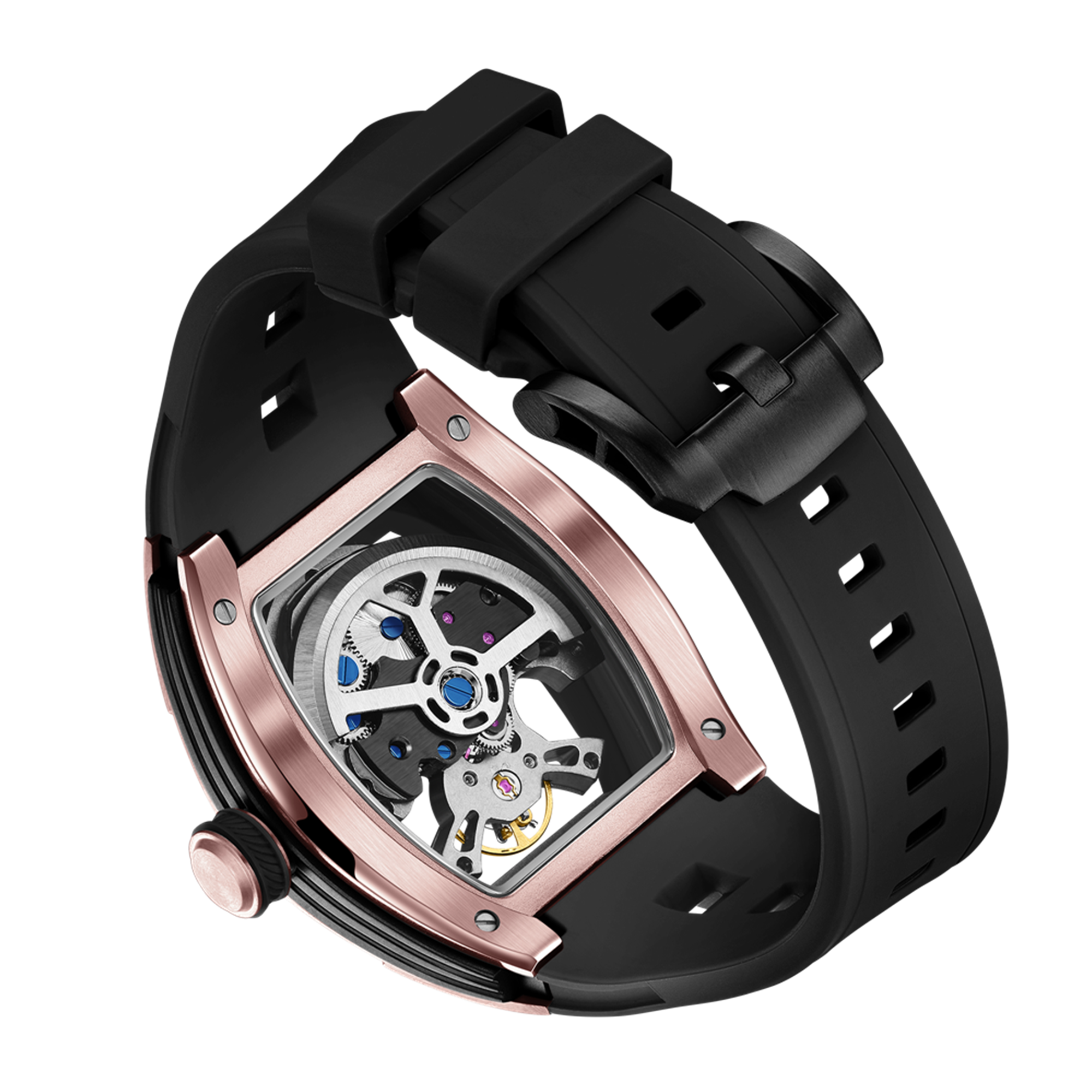 MEGIR Fashion Automatic Mechanical Watches for Men Waterproof Skeleton Dial Stainless Steel Case Male Wristwatch Clock 9198-6