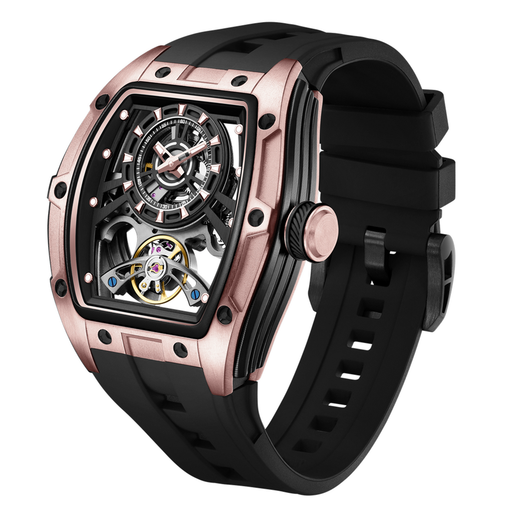 MEGIR Fashion Automatic Mechanical Watches for Men Waterproof Skeleton Dial Stainless Steel Case Male Wristwatch Clock 9198-6