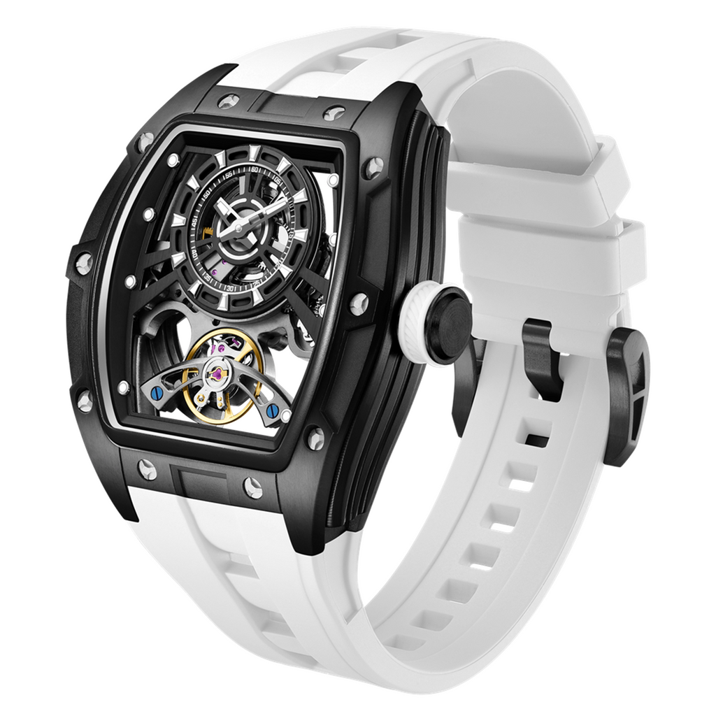 MEGIR Fashion Automatic Mechanical Watches for Men Waterproof Skeleton Dial Stainless Steel Case Male Wristwatch Clock 9198-6