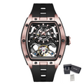 MEGIR Fashion Automatic Mechanical Watches for Men Waterproof Skeleton Dial Stainless Steel Case Male Wristwatch Clock 9198-6