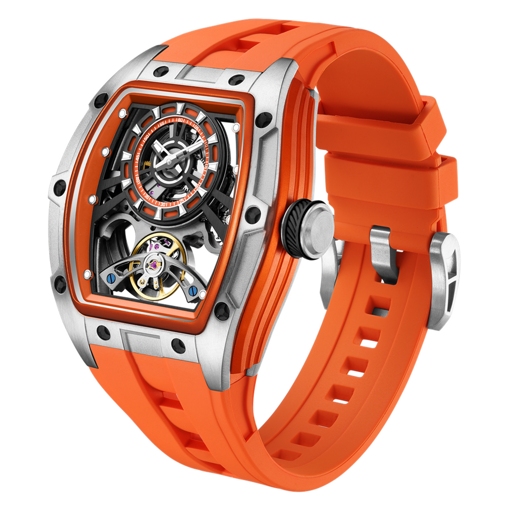 MEGIR Fashion Automatic Mechanical Watches for Men Waterproof Skeleton Dial Stainless Steel Case Male Wristwatch Clock 9198-6