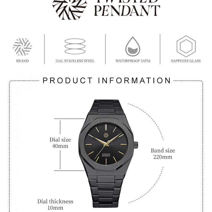Wholesale Black Stainless Steel Watch