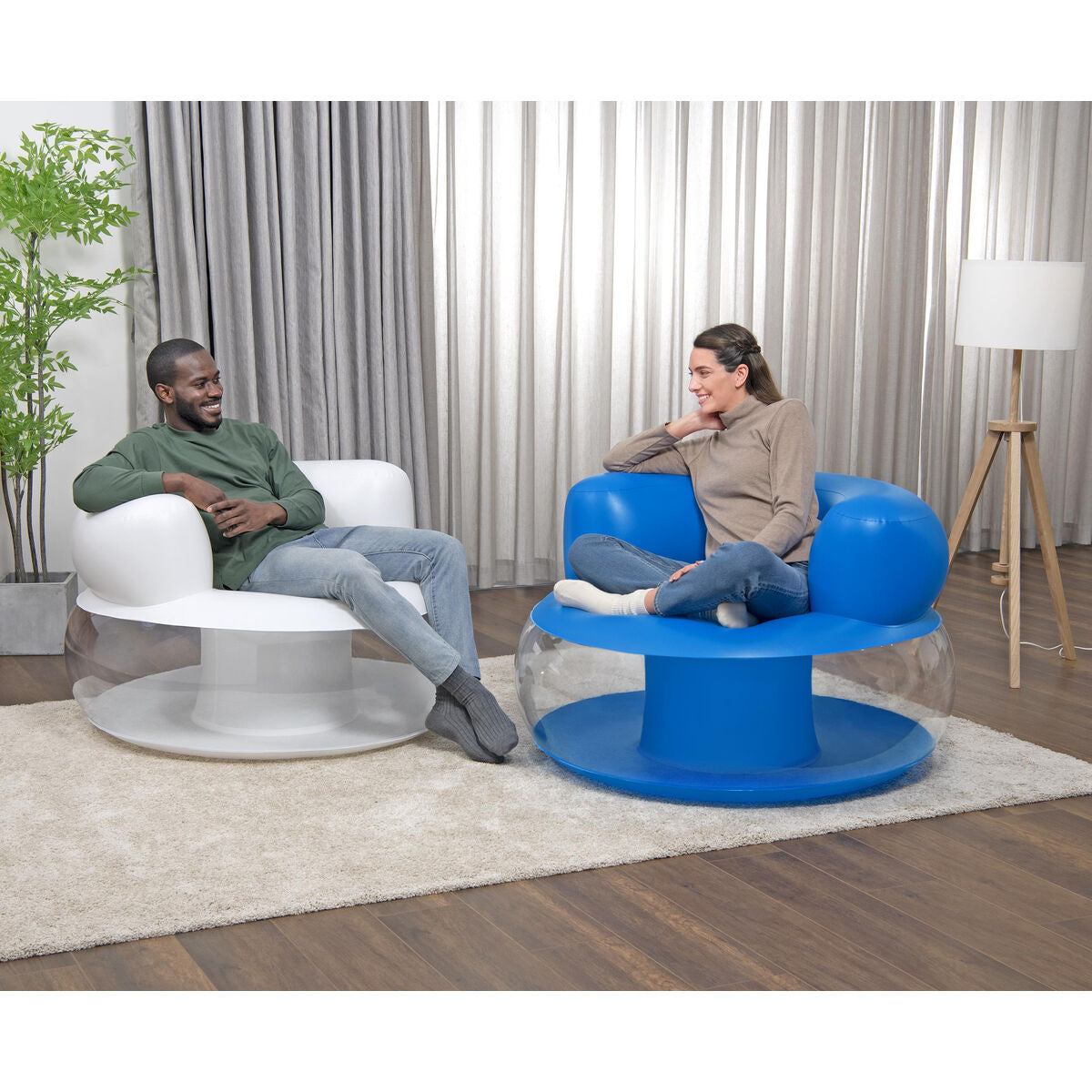 Bestway Inflatable Armchair Single Assorted Color 112x112x70 cm Indoor 75138