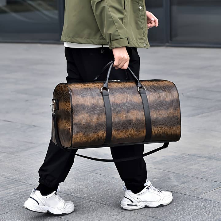 Shop Celino - Wholesale Weekender Bag - Unisex - Large Capacity Travel Duffel Bag – Unisex Crocodile Pattern4