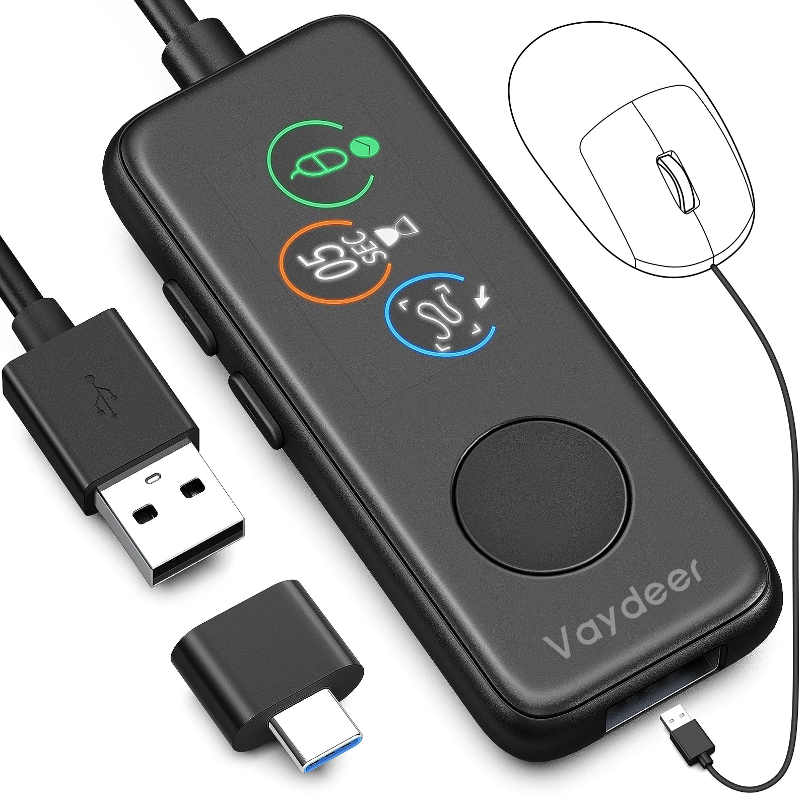 Fully Automatic USB Mouse Jiggler with HD Screen
