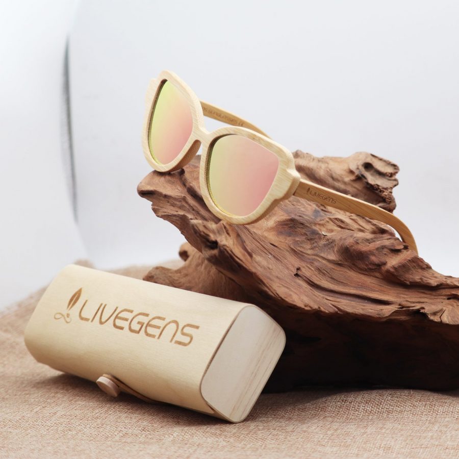 gafas de madera de bambú