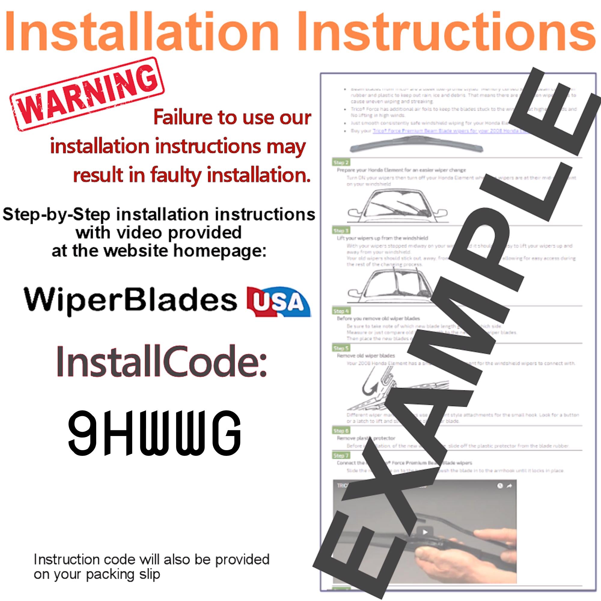 2006 Nissan Murano (Late) Wiper Blades w/2yr Wear Warranty (Set of 2) Wipers
