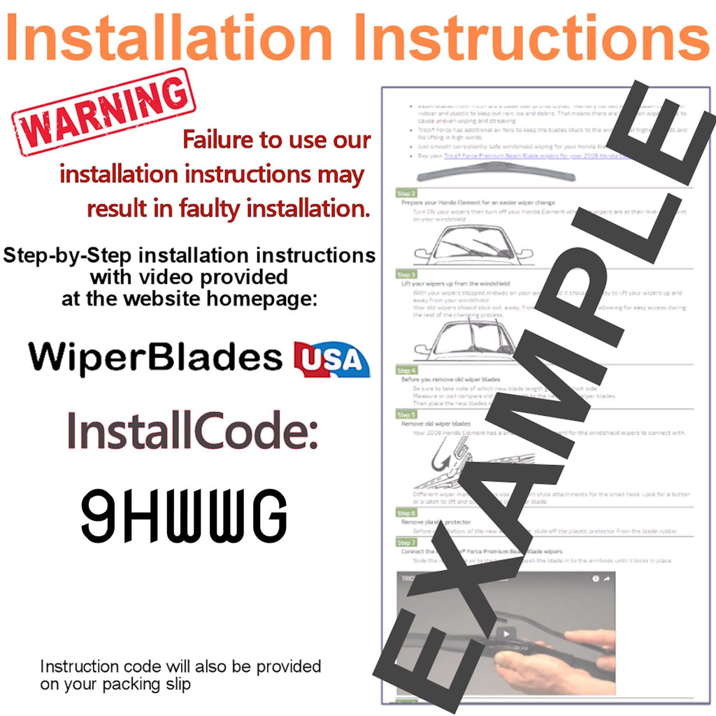 2006 Nissan Murano (Late) Wiper Blades w/1yr Wear Warranty (Set of 2) Wipers