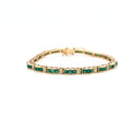 Emerald and Diamond Bracelet in 14K Yellow Gold - KGD 41538
