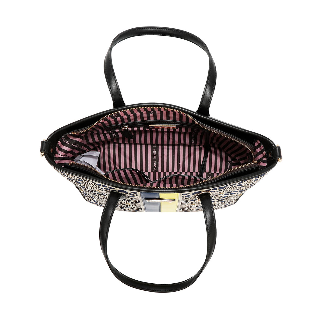 SHOPPER GEOMÉTRICO CORTADO CON LÁSER (MARRON)