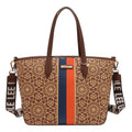 SHOPPER GEOMÉTRICO CORTADO CON LÁSER (MARRON)