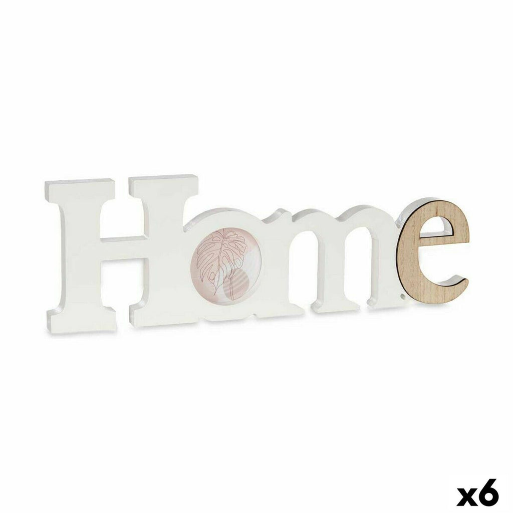 Photo frame Gift Decor Home White Brown MDF Wood (6 Units)