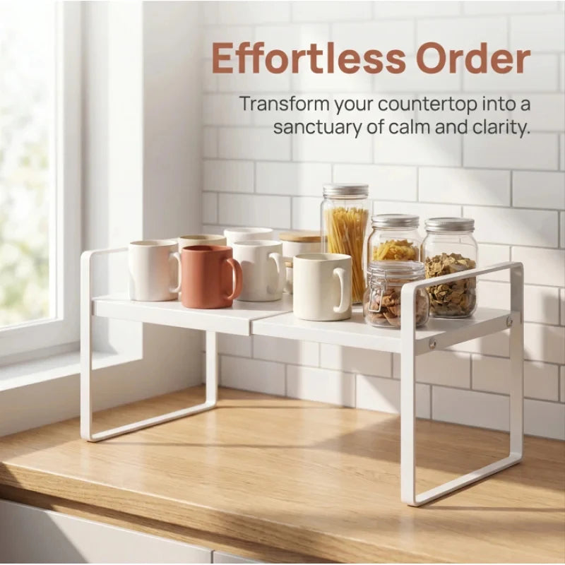Kitchen Storage Rack under the Sink, Layered Shelf in the Cabinet, Countertop, Extendable Cabinet, Dish Storage Rack for Home