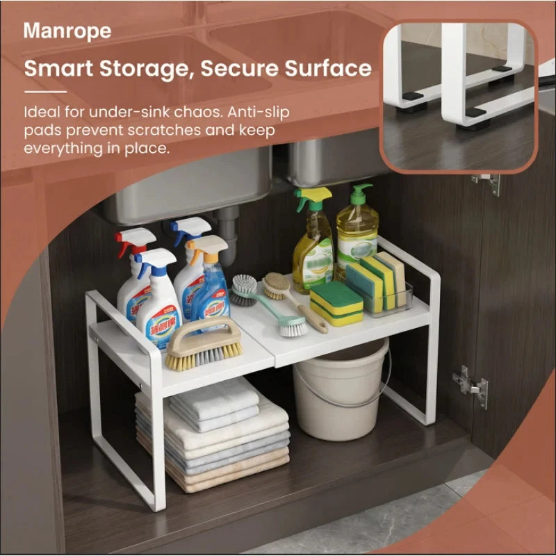 Kitchen Storage Rack under the Sink, Layered Shelf in the Cabinet, Countertop, Extendable Cabinet, Dish Storage Rack for Home