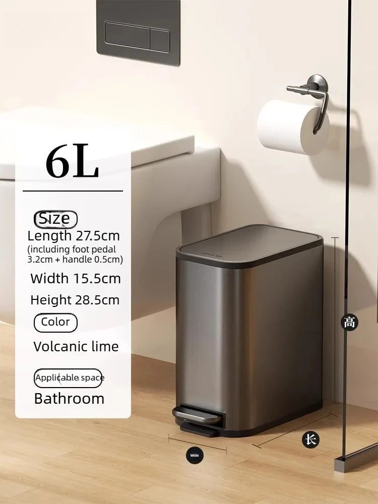 Kitchen Bin Large Large Capacity New Household Living Room Light Luxury High-grade Stainless Steel Italian Style Furniture