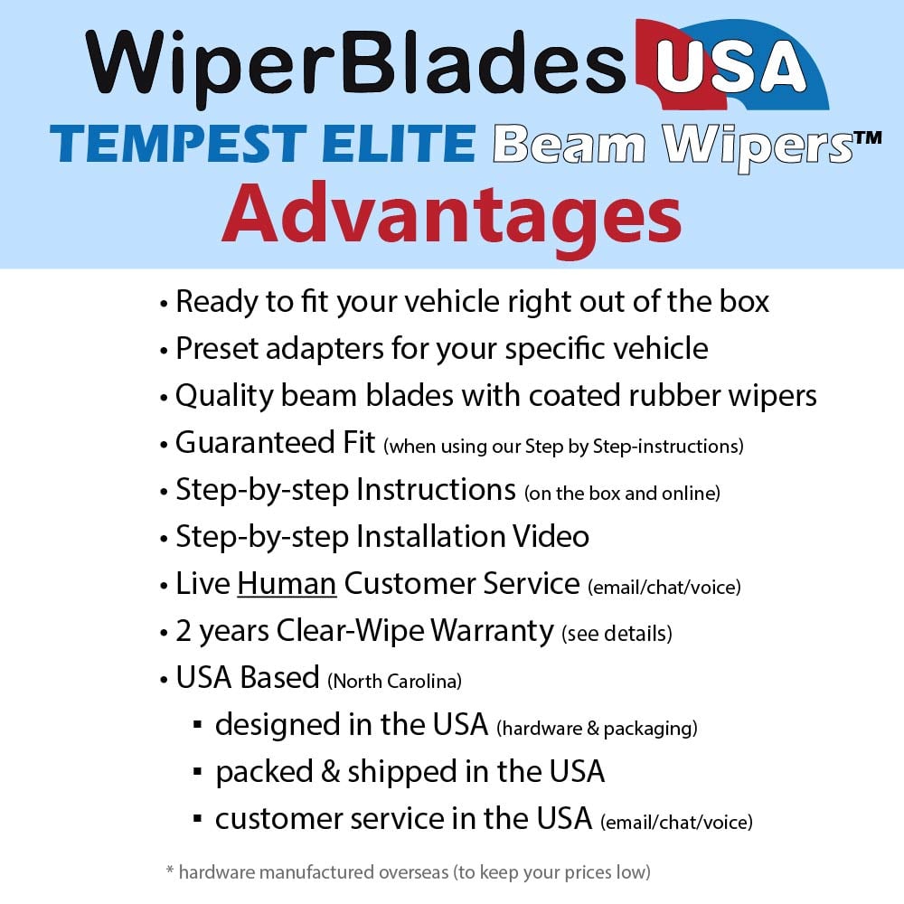2006 Nissan Murano (Late) Wiper Blades w/2yr Wear Warranty (Set of 2) Wipers