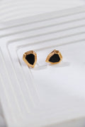 Black Onyx Shield Stud Earrings