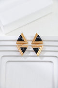 Triangle Black Onyx Fashion Earrings